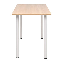 Avis Maison Chic Table de salle à manger,Table à dîner 120x60x73 cm Chêne et blanc -GKD77029