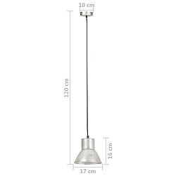 vidaXL Lampe suspendue 25 W Argenté Rond 17 cm E27 pas cher