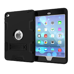 Wewoo Coque antichoc en silicone de couleur contrastée + PC pour iPad mini 5 / mini 4 avec support Noir