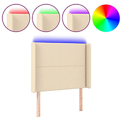 Maison Chic Tête de lit moderne à LED lumineuse pour chambre - Décoration de lit Crème 103x16x118/128 cm Tissu -MN17906