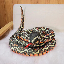 Universal 1,1 mètres Belle simulation Snake Toys Toys Giant Snake Cobra Animaux Python Soft Bardedbrown