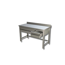 Table avec etagere et 2 tiroirs - Gamme 600 - Ristopro