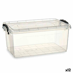 Kipit Boîte de rangement avec couvercle Transparent Plastique 13,7 L 27,5 x 18 x 42,5 cm (12 Unités)