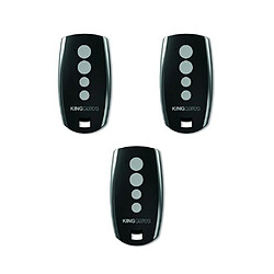 Pack 3 Télécommandes portail Emetteur Radio King-Gates Stylo 4 Noire KVASTY4A - 433.92 MHz