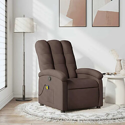 Maison Chic Fauteuil de massage inclinable,Fauteuil luxe de relaxation Marron foncé Tissu -MN95901