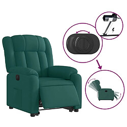 Acheter vidaXL Fauteuil inclinable électrique vert foncé tissu