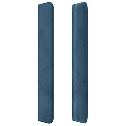 Acheter Maison Chic Tête de lit moderne avec oreilles pour chambre - Décoration de lit Bleu foncé 203x16x118/128 cm Velours -MN21977