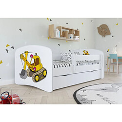 Lit babydreams 2 vert Excavatrice tiroir et matelas inclus 140/70