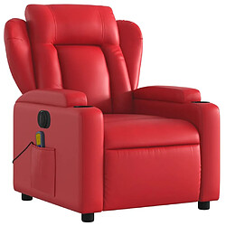 Avis Maison Chic Fauteuil Relax pour salon, Fauteuil de massage inclinable électrique rouge similicuir -GKD29878