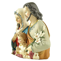 Résine 5 "Sainte Famille Statue Catholique Religieux Cadeau Peint À La Main Jésus Christ Sculptures Accueil Étagères Tables de Chevet Comptoirs Bureau