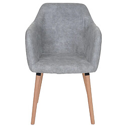 Decoshop26 Chaise de salle à manger design rétro scandinave en tissu gris béton pieds clairs 04_0002369 pas cher