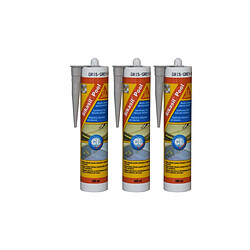 Lot de 3 mastic silicone SIKA Sikasil Pool - Joint pour piscine gris - 300ml