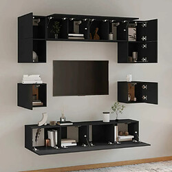 Avis Maison Chic Ensemble de meubles TV 8 pcs | Banc TV Moderne pour salon | Meuble de Rangement - Noir Bois d'ingénierie -MN30668