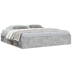 Avis Maison Chic Lit adulte - Lit simple Cadre de lit,Structure du lit Contemporain gris béton 200x200 cm -MN69211