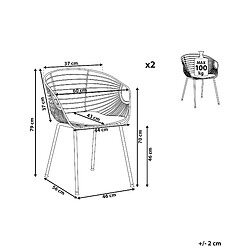 Avis Beliani Chaise de salle à manger HOBACK Set de 2 Métal Doré