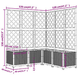 vidaXL Jardinière avec treillis Blanc 120x120x136 cm PP pas cher