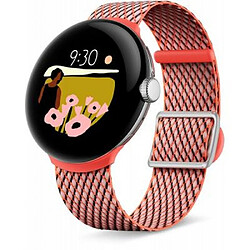 Avis Google Bracelet Tissé pour Pixel Watch Taille Unique Corail