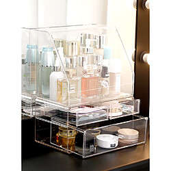 Universal Organisateur de maquillage transparent portatif Boîte de rangement en acrylique Organisateur de maquillage Porte-tiroirs Boîte à produits Boîte à produits