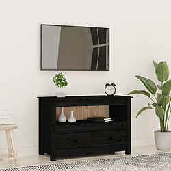 vidaXL Meuble TV Noir 79x35x52 cm Bois de pin massif