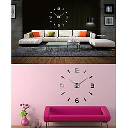 Avis Wewoo Horloges DIY argent Chambre Décoration de la Maison Montre Frameless 3D Miroir Grand DIY Wall Sticker Mute Horloge, Taille: 100 * 100 cm