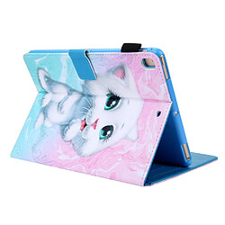 Acheter Etui en PU avec porte-carte chat blanc pour votre Apple iPad 10.2 (2019)/Air 10.5 pouces (2019)/Pro 10.5 pouces (2017)