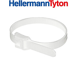 Hellermann Tyton - 100 colliers de serrage tête carrée blanc 150 x 3,5 mm