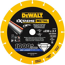 DeWalt Disque diamant métal Max diamètre 230 mm épaisseur 1,3 mm alésage 22,23 mm