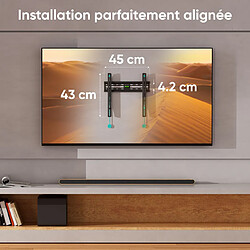 Avis ONKRON Support Mural TV Fixe pour 32 - 65 Pouces TV & Ecrans, Accroche Television Mural Universel Poids de 50 kg - Fixation Murale TV Fixe avec VESA 75x75 - VESA 400x400/Porte TV Mural Fixe FM2-B Noir