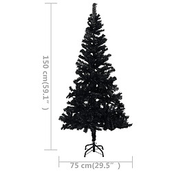 Acheter vidaXL Arbre de Noël artificiel pré-éclairé et boules noir 150 cm PVC