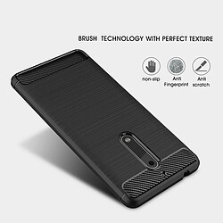 Wewoo Coque noir pour Nokia 5 Texture de fibre de carbone brossé Antichoc TPU Housse de protection pas cher