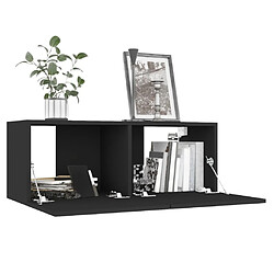 Acheter Maison Chic Meuble TV scandinave - Banc TV pour salon Noir 80x30x30 cm Aggloméré -MN73893