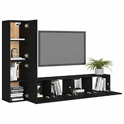 Avis Maison Chic Ensemble de meubles TV 4 pcs | Banc TV Moderne pour salon | Meuble de Rangement - Noir Aggloméré -MN23198