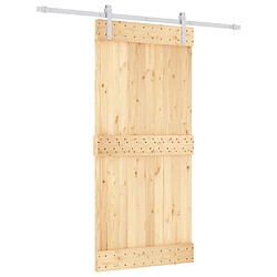 vidaXL Porte coulissante et kit de quincaillerie 95x210 cm pin massif