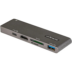 Startech Adaptateur multiport USB-C vers HDMI 4K 30 Hz, Hub USB 2 ports, SD/microSD et Power Delivery 100W