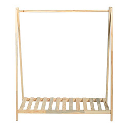 Helloshop26 Portemanteau niveau de rangement pin 125 x 106 x 38 cm naturel 03_0008175