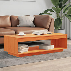 ComfortXL Table Basse Cire Marron 110x50x33,5 Cm Bois Massif De Pin