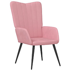 vidaXL Chaise de relaxation Rose Velours