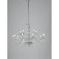 Fan Europe Chandelier sans abats jours Riflesso 5 ampoules Cristal Chrome