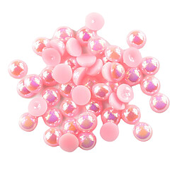 100 pièces demi perle perle dos plat 8mm scrapbooking pour diy artisanat rose