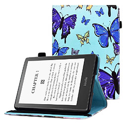 Etui en PU motif de lignes de piqûres avec support et porte-cartes pour votre Amazon Kindle Paperwhite 5 (2021) - papillon