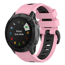 Bracelet en silicone bicolore, libération rapide 26mm, rose/noir pour votre Garmin Fenix 7X