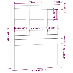 vidaXL Tête de lit Blanc 80,5x4x100 cm Bois massif de pin pas cher