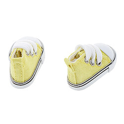 Acheter Top Haute Paire De Lacets De Chaussures De Toile Pour 1/6 Poupées Bjd Jaune Accessoire