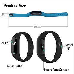 Acheter Wewoo Bracelet connecté bleu 0,42 pouces OLED Bluetooth Smart Display, IP66 imperméable à l'eau, moniteur de fréquence cardiaque de / Podomètre / Appels Rappel / de sommeil / sédentaire / Alarme / Capture à distance, Compatible avec Android et iOS Téléphones