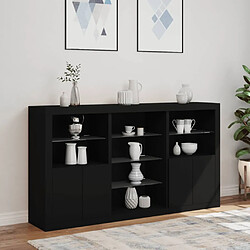 Acheter Maison Chic Commode Buffet - Meuble de rangement avec lumières LED noir 181,5x37x100 cm -GKD15260