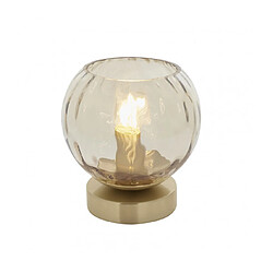 Endon Lampe Design Dimple 1 ampoule Acier,verre Plaque Laiton en satin,verre lustre de champagne