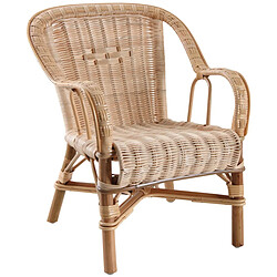 Aubry Gaspard Fauteuil enfant en rotin Loni naturel.