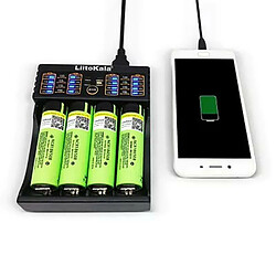 Justgreenbox Prise en charge du chargeur de batterie Micro USB DC 5V 4 emplacements 18650/26650/16340/14500 - 1175825