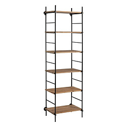 BigBuy Home Étagère Noir Beige Fer Bois d'épicéa 64 x 44 x 220 cm