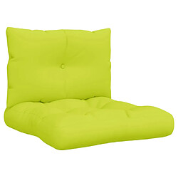 vidaXL Coussins de palette lot de 2 vert vif tissu